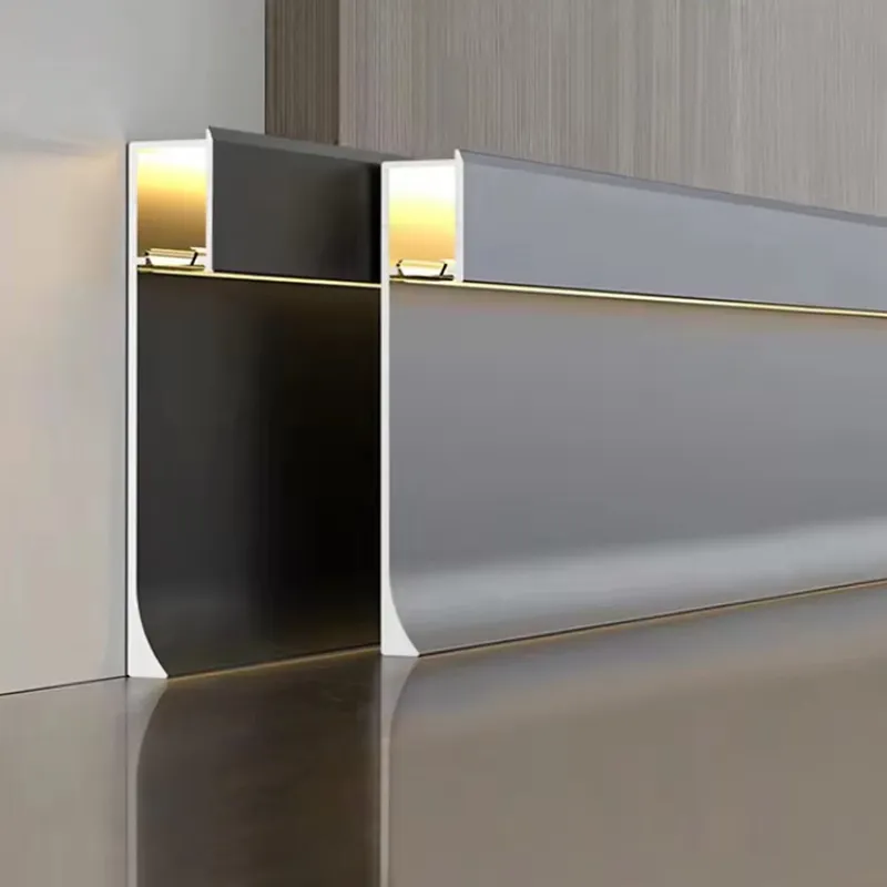 Aluminium Skirting Board with Light Strip Channel ASBL-50