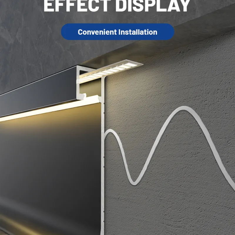 Aluminium Skirting Board with Light Strip Channel ASBL-50