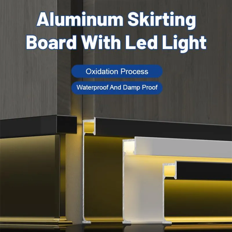 Aluminium Skirting Board with Light Strip Channel ASBL-50