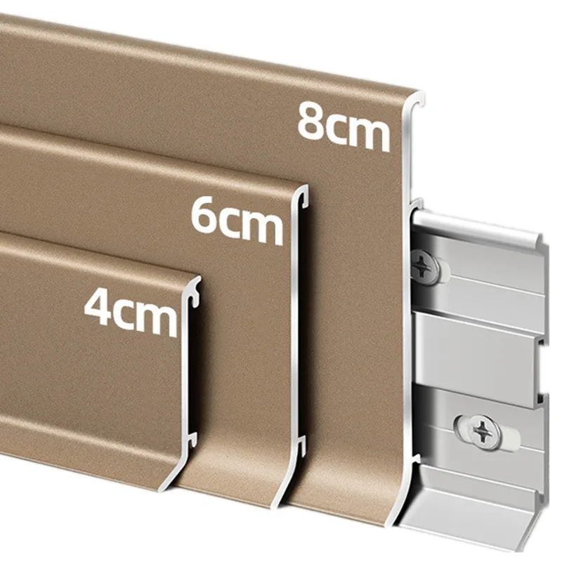 double layer snap in aluminium skirting board