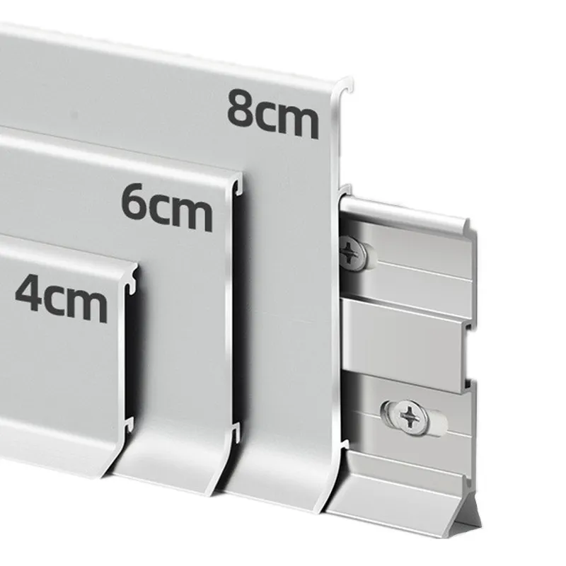 double layer snap in aluminium skirting board