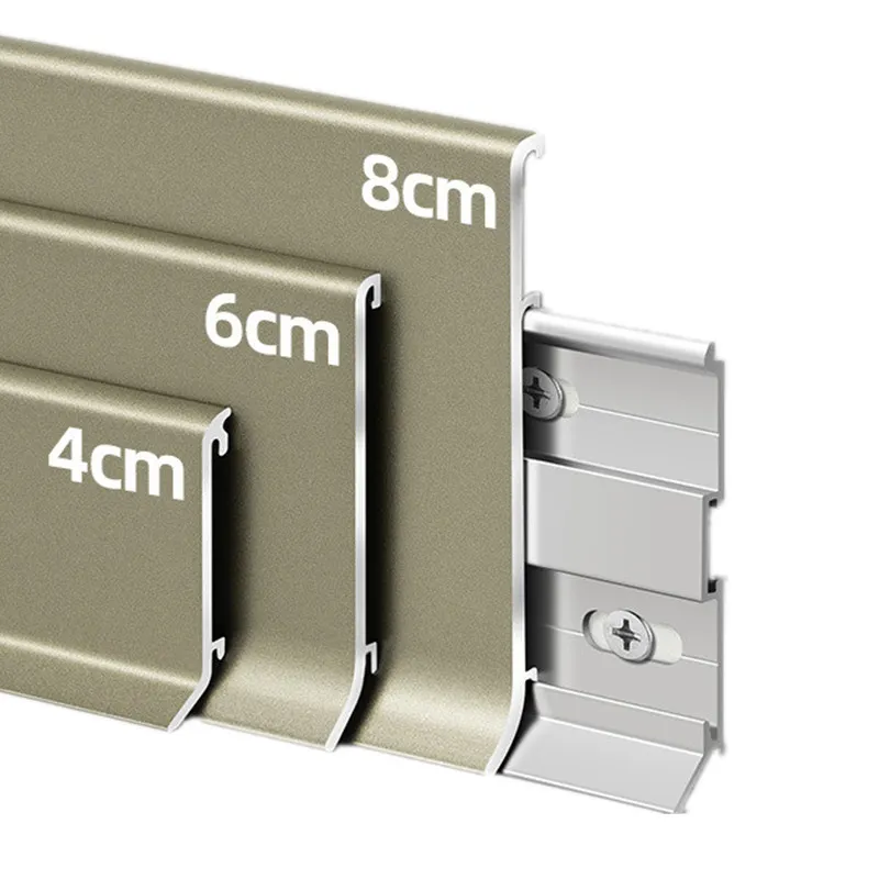 double layer snap in aluminium skirting board